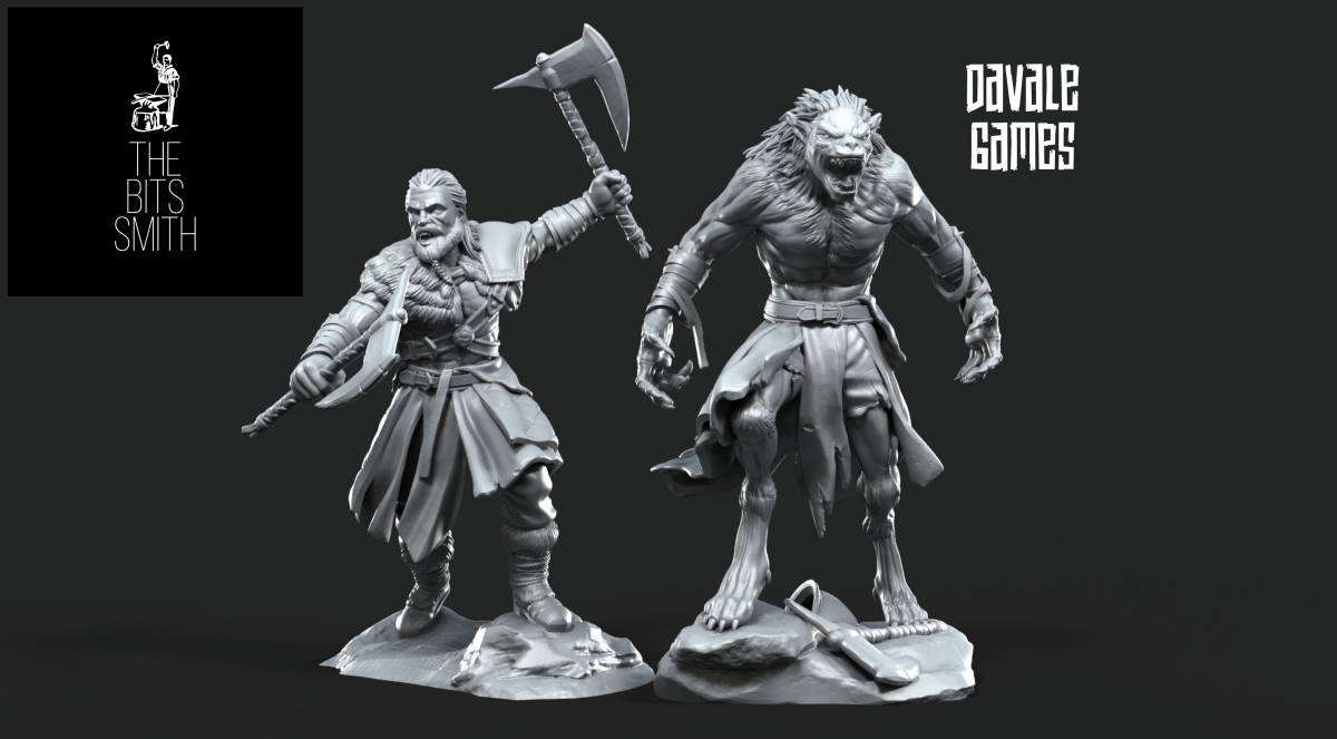 Ragnar der Halbwolf in menschlicher und Wolfsgestalt